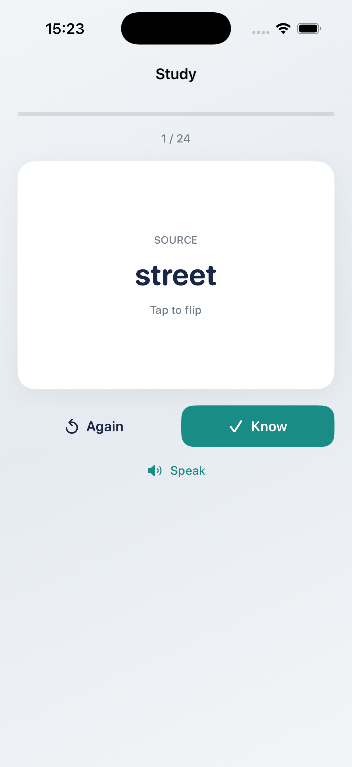 LexDeck flashcard study